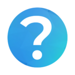 white question mark on blue background
