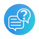 Help and FAQ icon on blue background