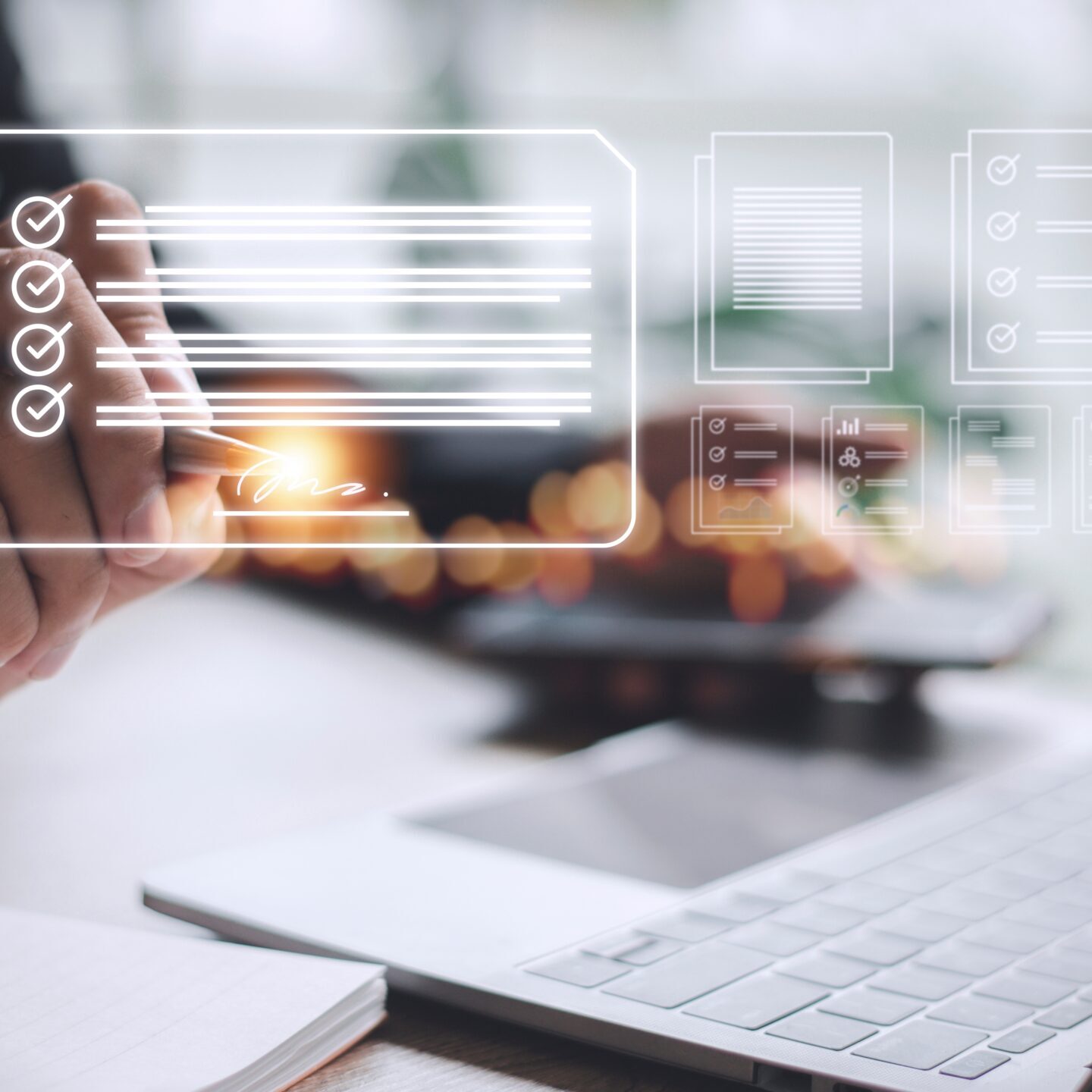 Electronic,Signature,And,Paperless,Office,Concept.,A,Person,Uses,A